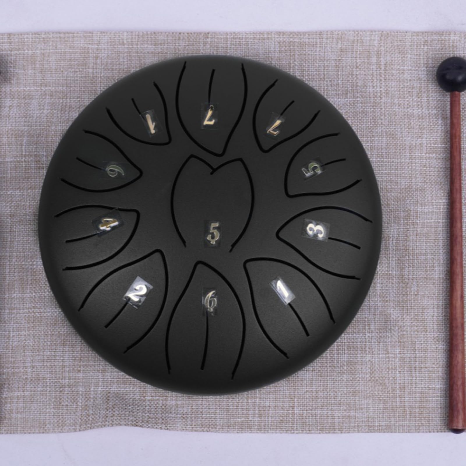 Tambor de lengua de acero 11 notas Handpans Acero carbono Sonido claro y nítido Instrumento de percusiones etéreas Handpans de metal Regalo musical para niños