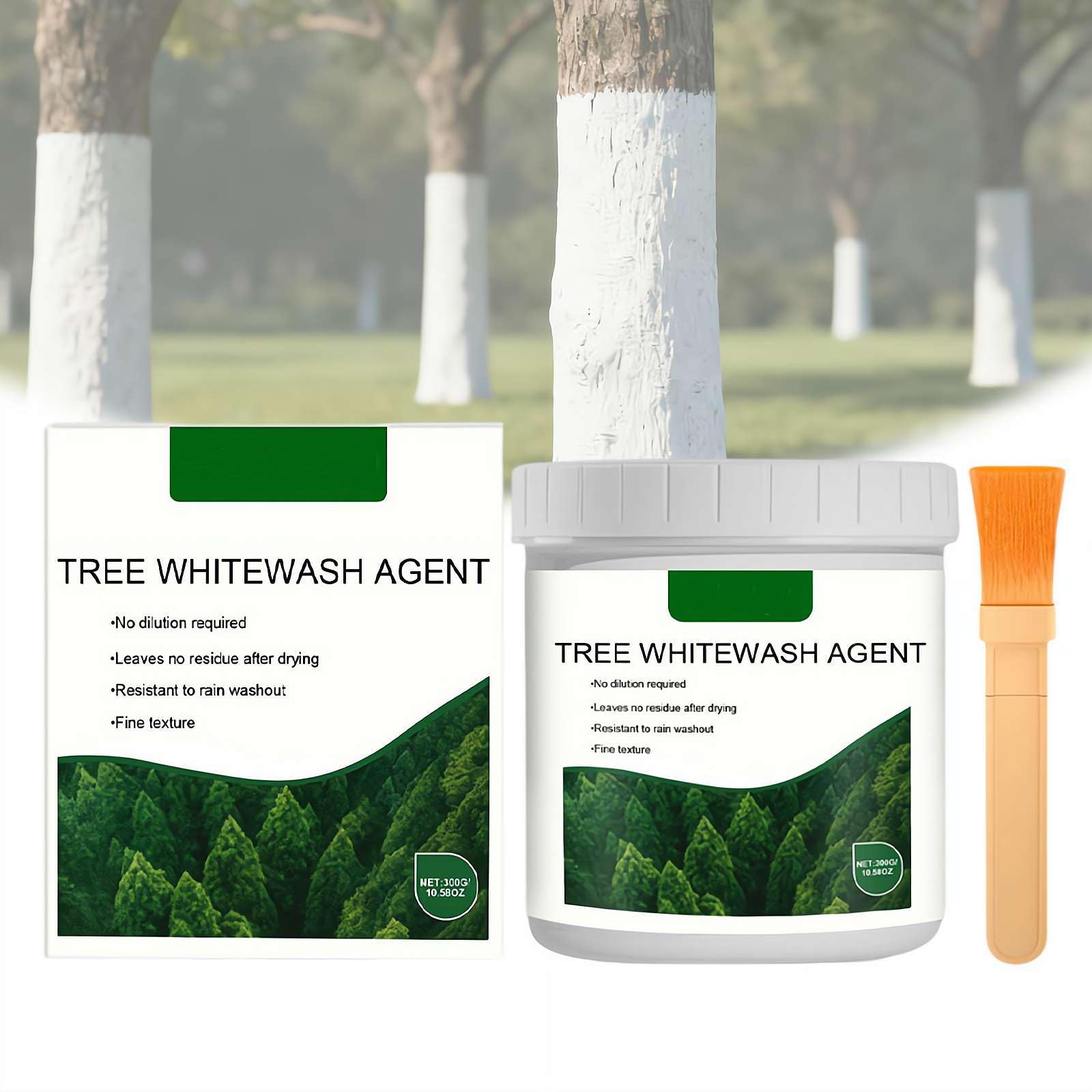 Tree Trunk Paint – Long-Lasting Tree Whitewash Agent, Protective Trees Trunk Paint for Fruit Trees,Sun & Frost Damage Prevention for Garden, Fence, Landscape, Farm, Forestry, Yard