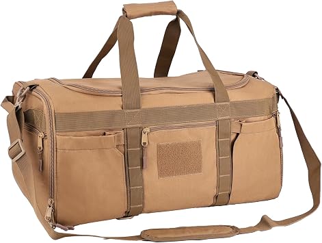 Greencity Gym Bag Duffel Bag with Shoe Compartment for Men Sports Duffels Bag Fitness Coyote