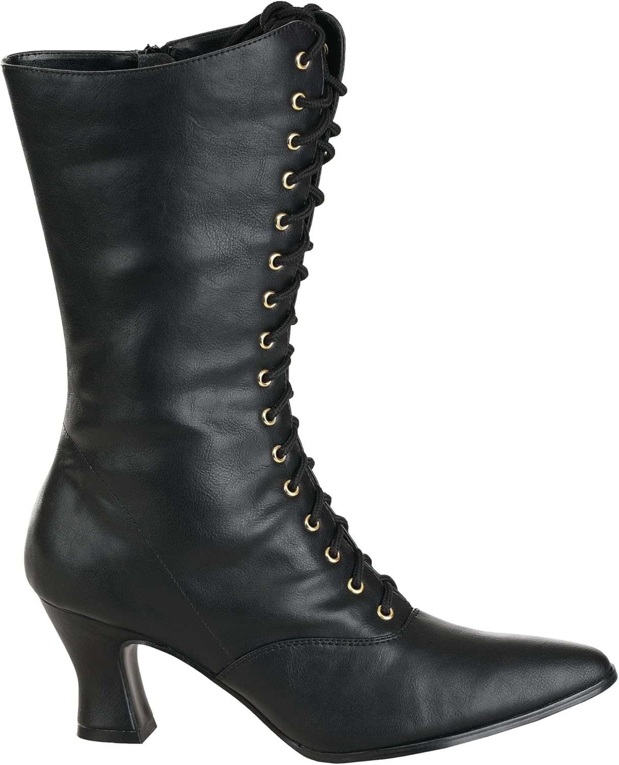 Fun Costumes Women's Victorian Lace Up Heeled Black Boots | Fancy Renaissance Boots for Adults | Pirate Boots for Women