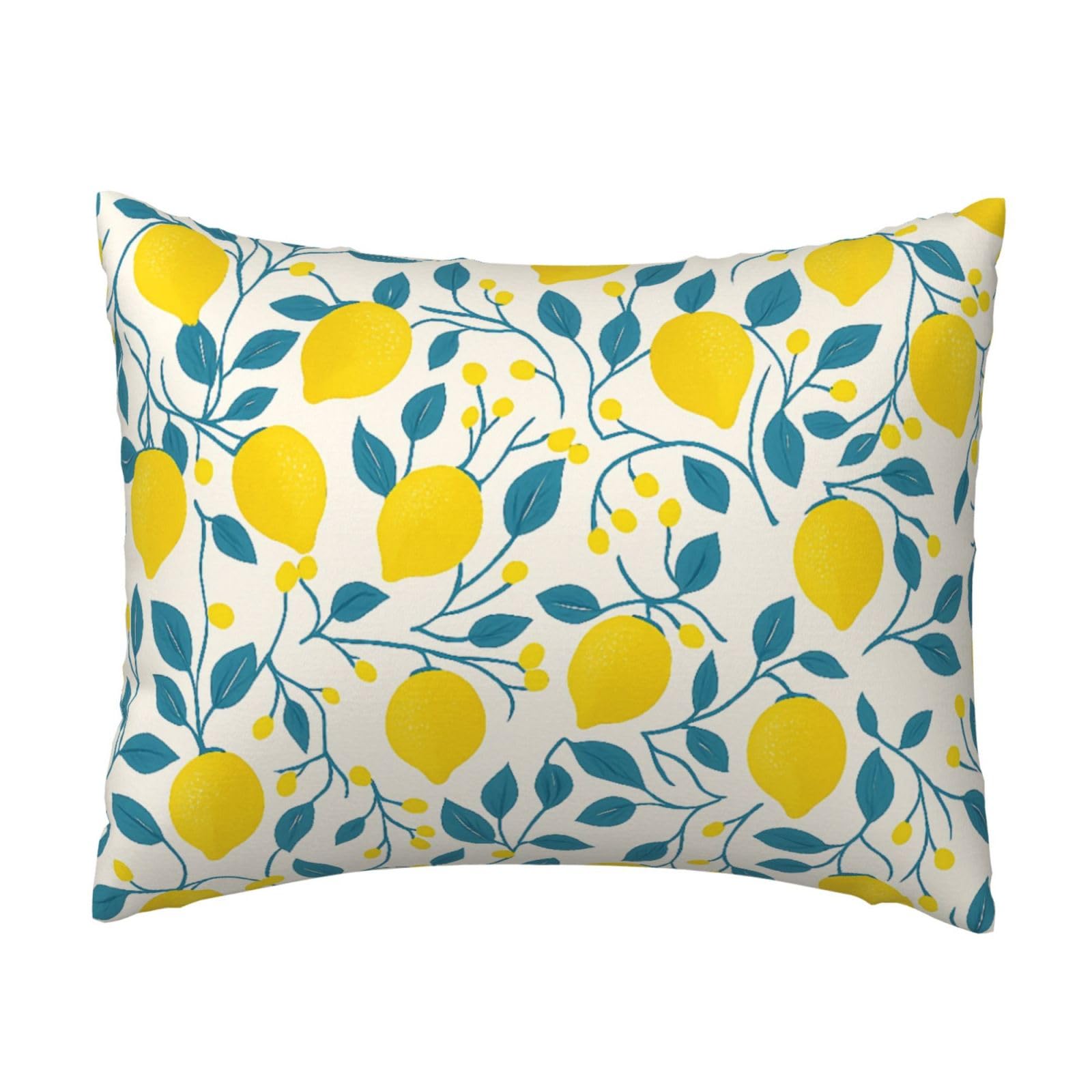 Lemon and Leaf Pillowcase Soft Plush with Zipper Decorative Pillowcovers 16x20 in