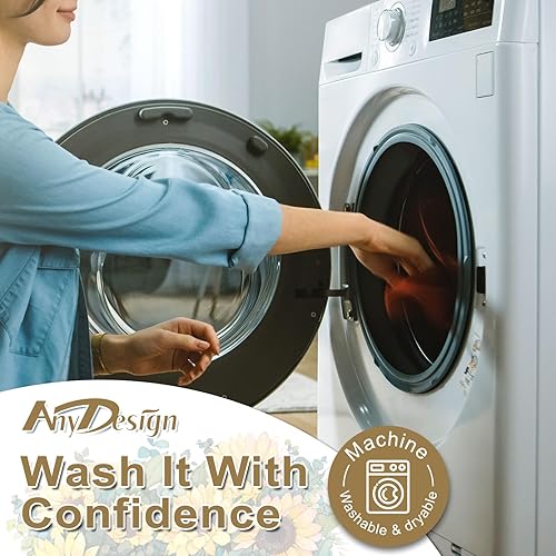 Miniatura 3 de AnyDesign Highland Cow - Toalla de cocina rústica de granja de 18 x 28 pulgadas, diseño de girasol decorativo de verano para cocina, hogar, cocina,