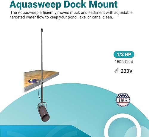 Miniatura 3 de Scott Aerator Aquasweep - Soporte de muelle  12 caballo de potencia 230 V 150 pies cable  Circulador de agua  Agitador de agua  Motor de agua