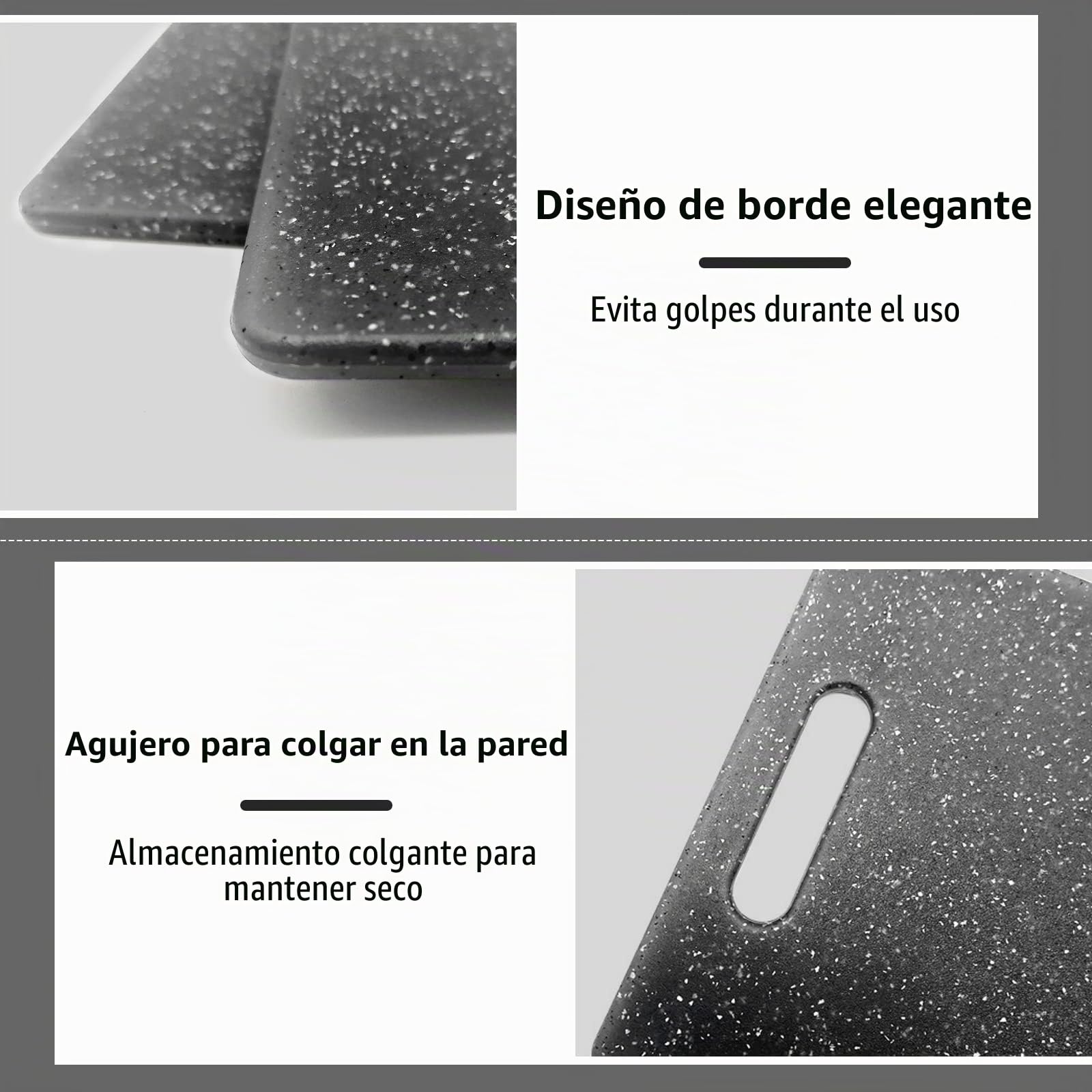 Newaner 36 x 27,5CM Tabla Cortar Cocina Imitan Aspecto del Granito,Tablas de Corte sin BPA , Fáciles de Limpiar y Antibacterianas, Tablas de Cortar son Duras y durable, para Verduras, Frutas, Carne