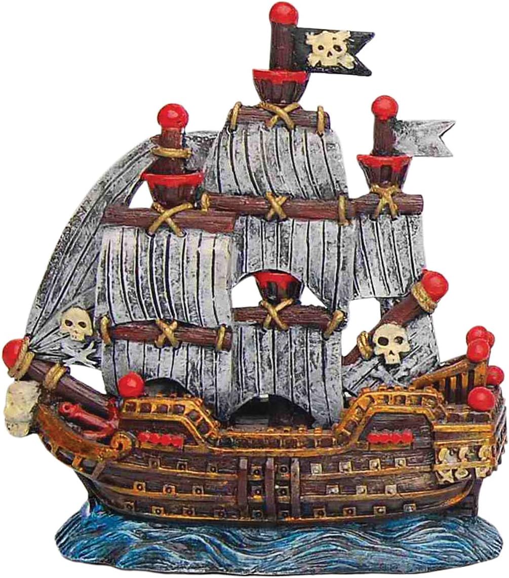 Sailing Pirate Ship Aquarium Ornament