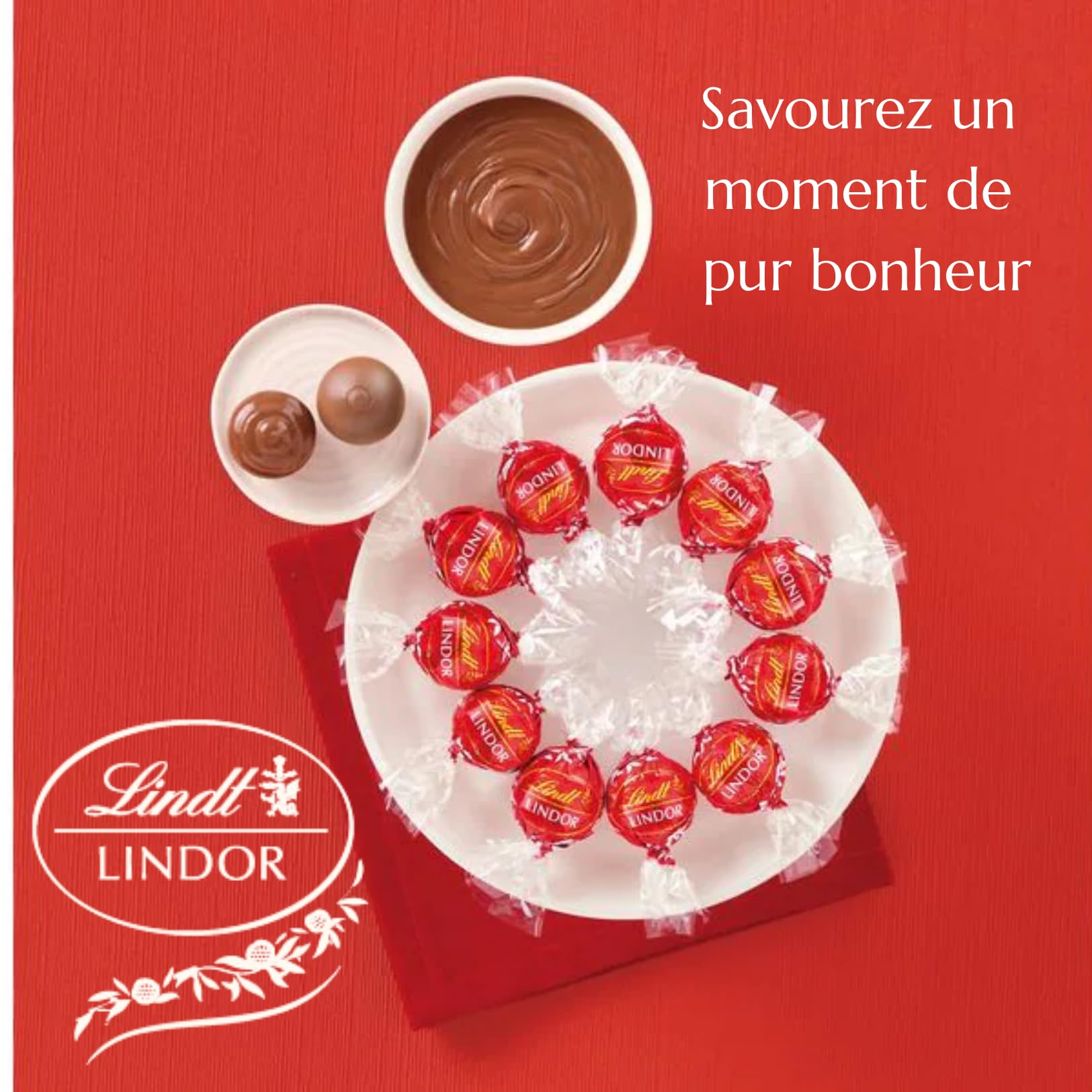 LINDT - 100 bouchées LINDOR Lait Fondant, Noisette et Caramel - 1,25 kg