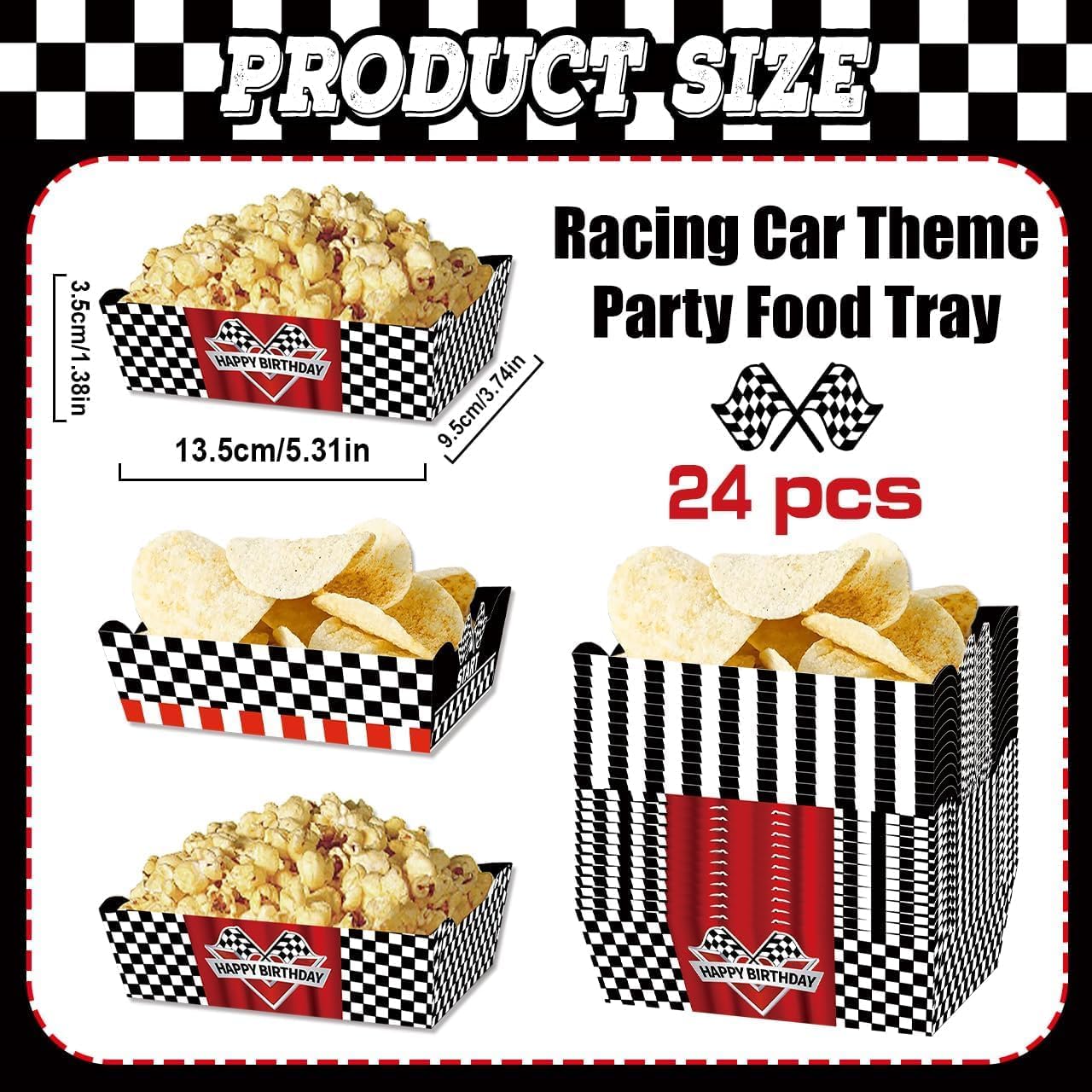 24 Pcs 2 lb Food Trays for Race Car Birthday Party Decorations image 4
