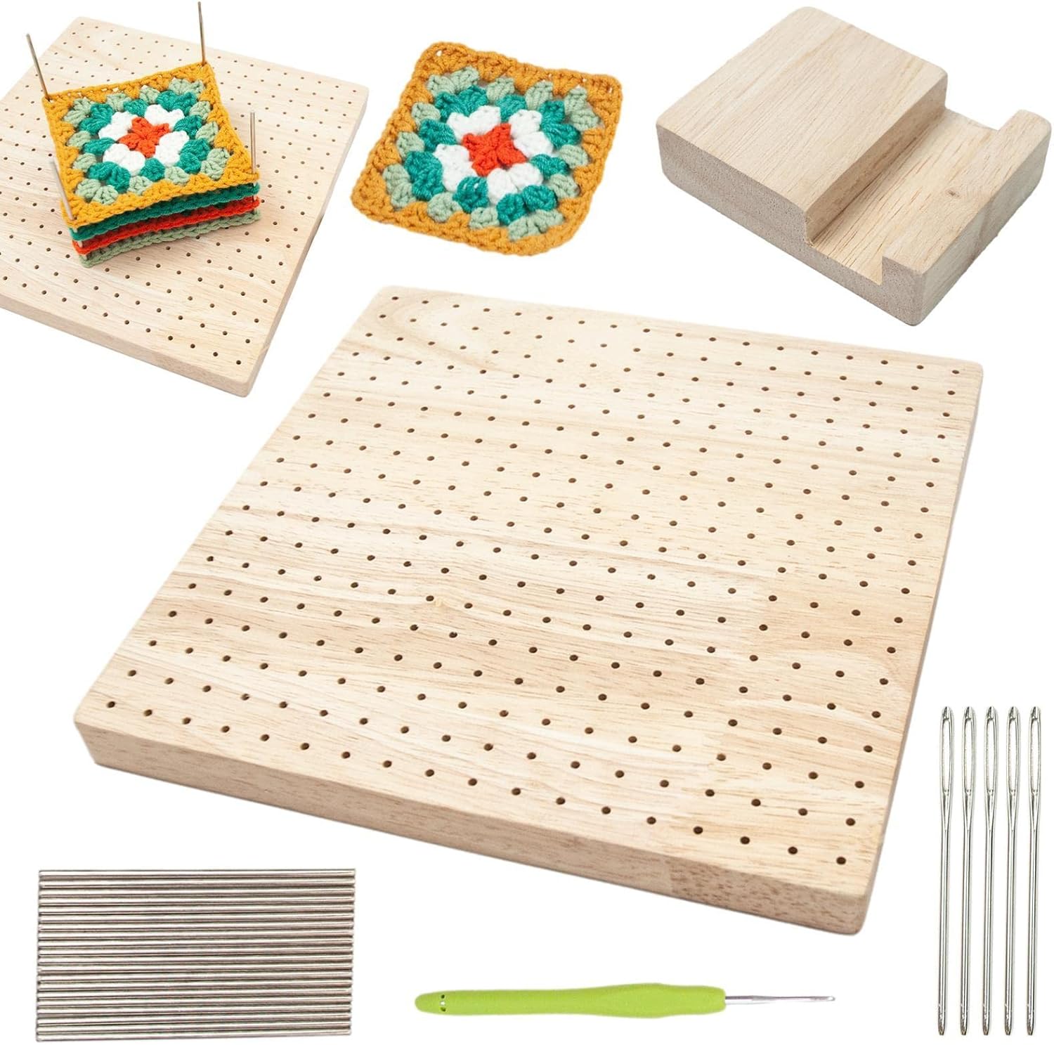 Wooden Blocking Board Crochet Square Blocking Board, Handcrafted