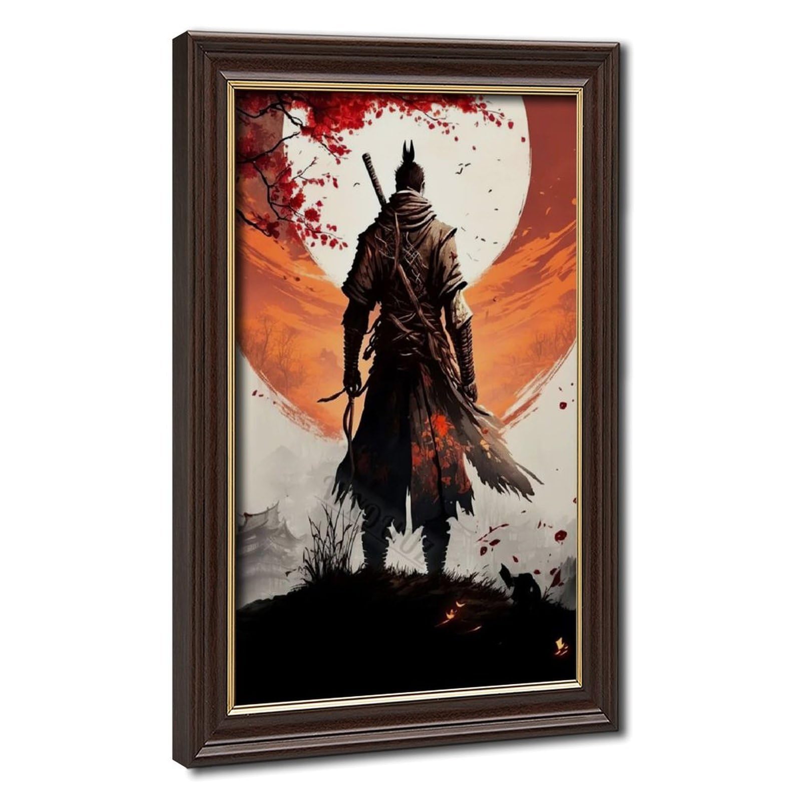 Pyberon Art Japanese Samurai Poster Canvas Poster Bedroom Decor Landscape Office Room Decor Gift 24" L X 36" W