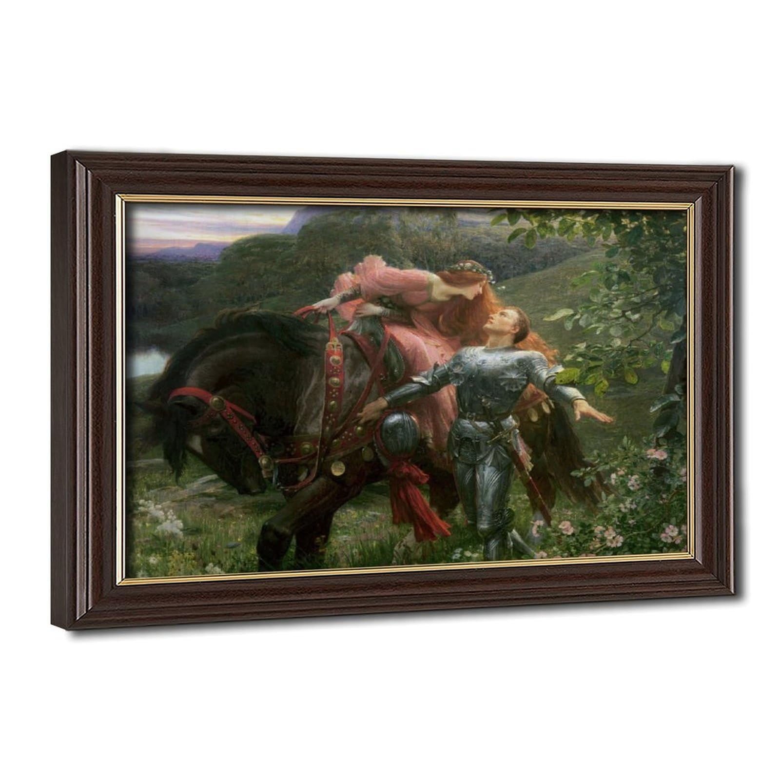 WCYB La Belle Dame Sans Merci by Sir Frank Dicksee Prints Posters Canvas Deco Paintings Wall Art For Office Hangable Frame 20" L X 30" W