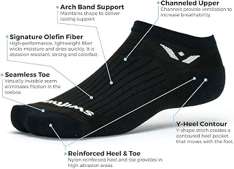 Swiftwick- PERFORMANCE TWELVE Running Socks, Wicking, Knee High Compression Fit