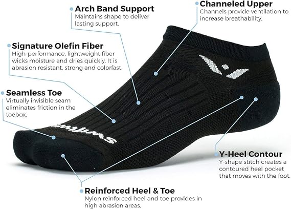 Swiftwick- PERFORMANCE TWELVE Running Socks, Wicking, Knee High Compression Fit