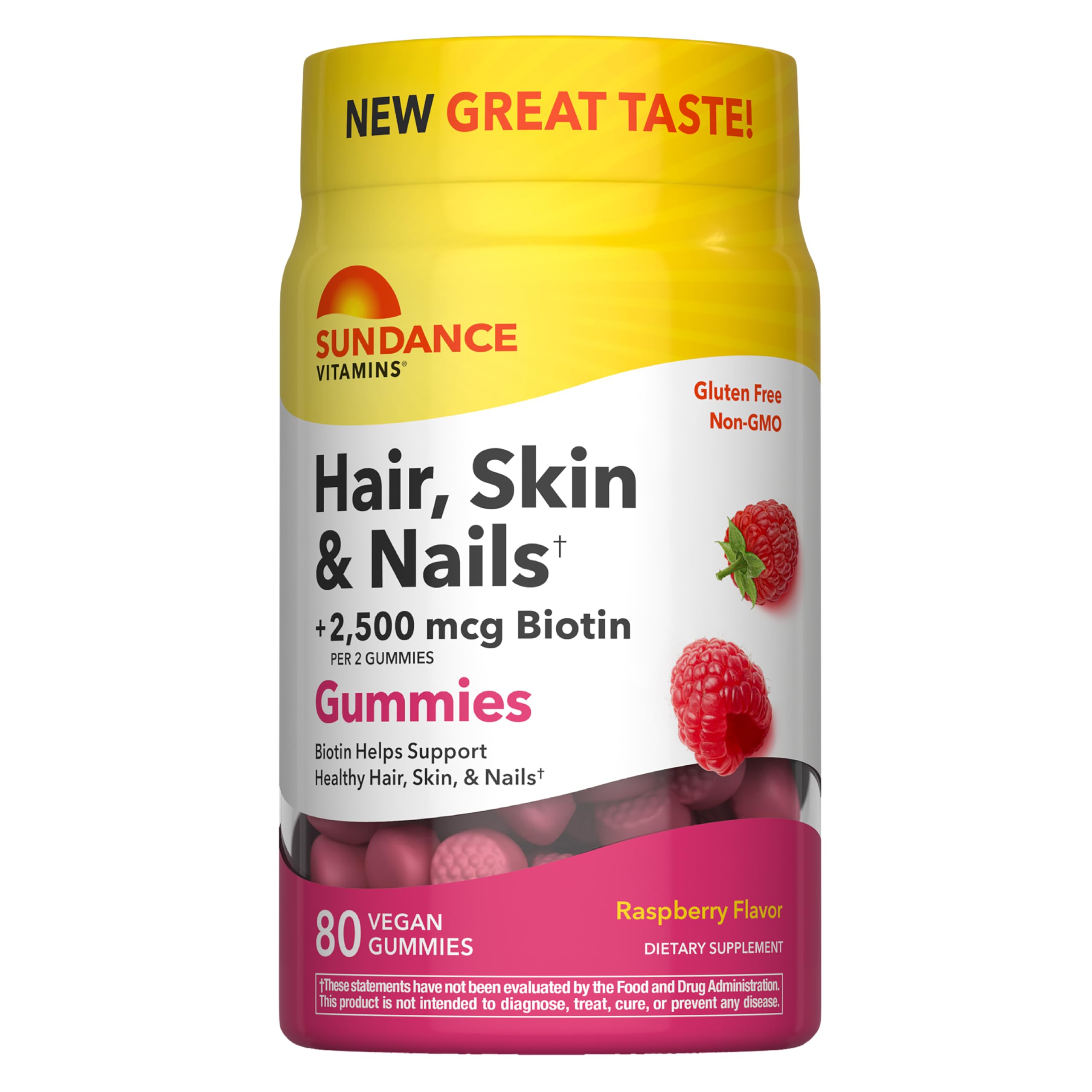 Sundance Hair, Skin, and Nails Gummies with Biotin | 2500 mcg | 80 Count