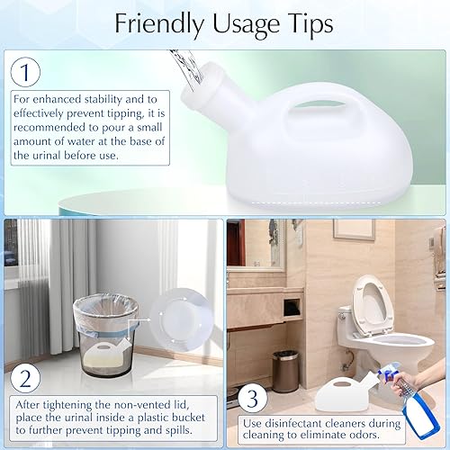 Miniatura 7 de Orinales portátiles para hombres, botella de orinal a prueba de derrames, reutilizable, botella de orina masculina, para campamento, inodoro,