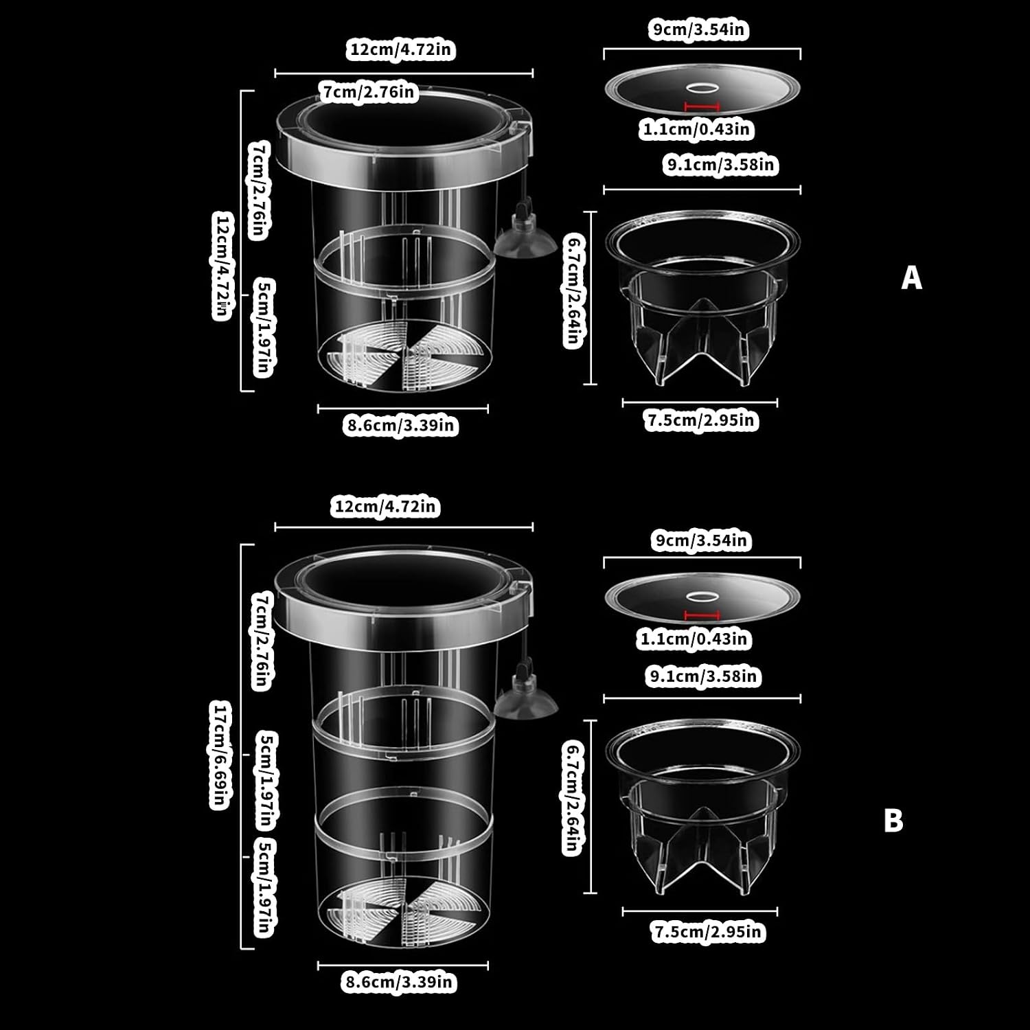 2PCS Floating Aquariums Breeding Box for Safe Fish Spawning and Fry Protections Reusable Nursery Divider