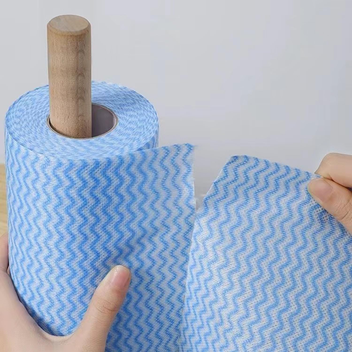 Disposable Cleaning Cloths Reusable Dish Cloths Dish Towels Blue Kitchen Towels Handy Wipes On Rolls Total 2 Roll 100 Pcs
