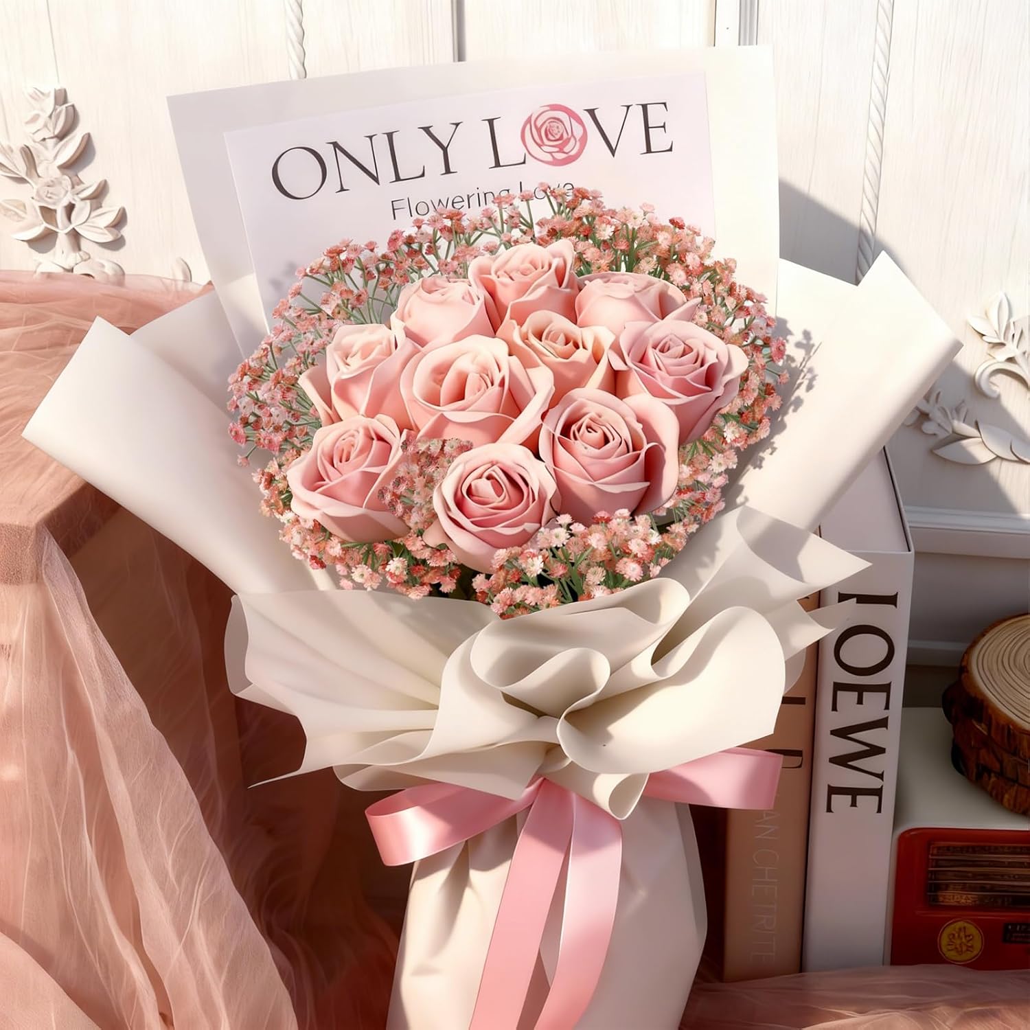 4Pcs Pink Flowers Fake Baby Breath Real Touch Pink Babys Breath Valentines Day Artificial Flowers for DIY Floral Arrangements Wedding Bridal Bouquet Party Home Decor - Image 5