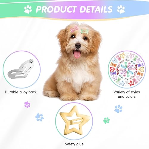 Miniatura 4 de MTLEE 40 pinzas para el pelo de perro, pasadores de pelo de mascotas, productos de aseo pequeños, pinzas para el pelo de mascotas, horquilla para