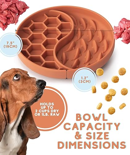 Miniatura 5 de Tapete de silicona 2 en 1 para perros y gatos con ventosas, cuenco de silicona 2 en 1 para lamer perros, cuenco antideslizante de alimentación lenta