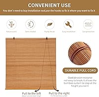 Vista 3 de Persianas de bambú para ventanas, persianas de bambú para patio al aire libre, tamaño personalizado, protección de privacidad, fácil instalación