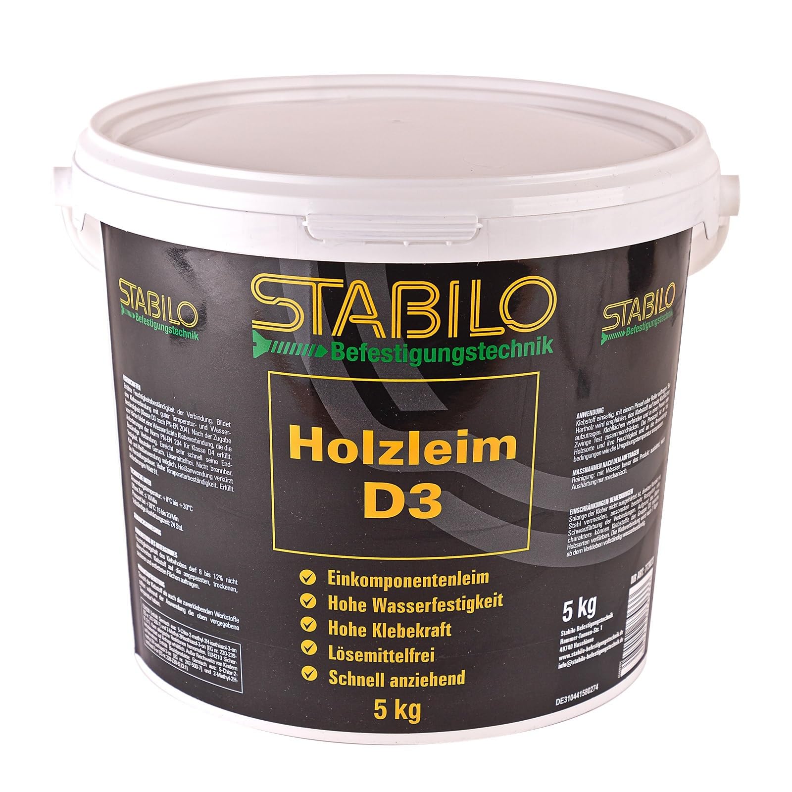 Holzleim D3 5kg Eimer, Leim, Holzkleber, Kaltleim, Einkomponentenleim, Holz Kleber wasserfest