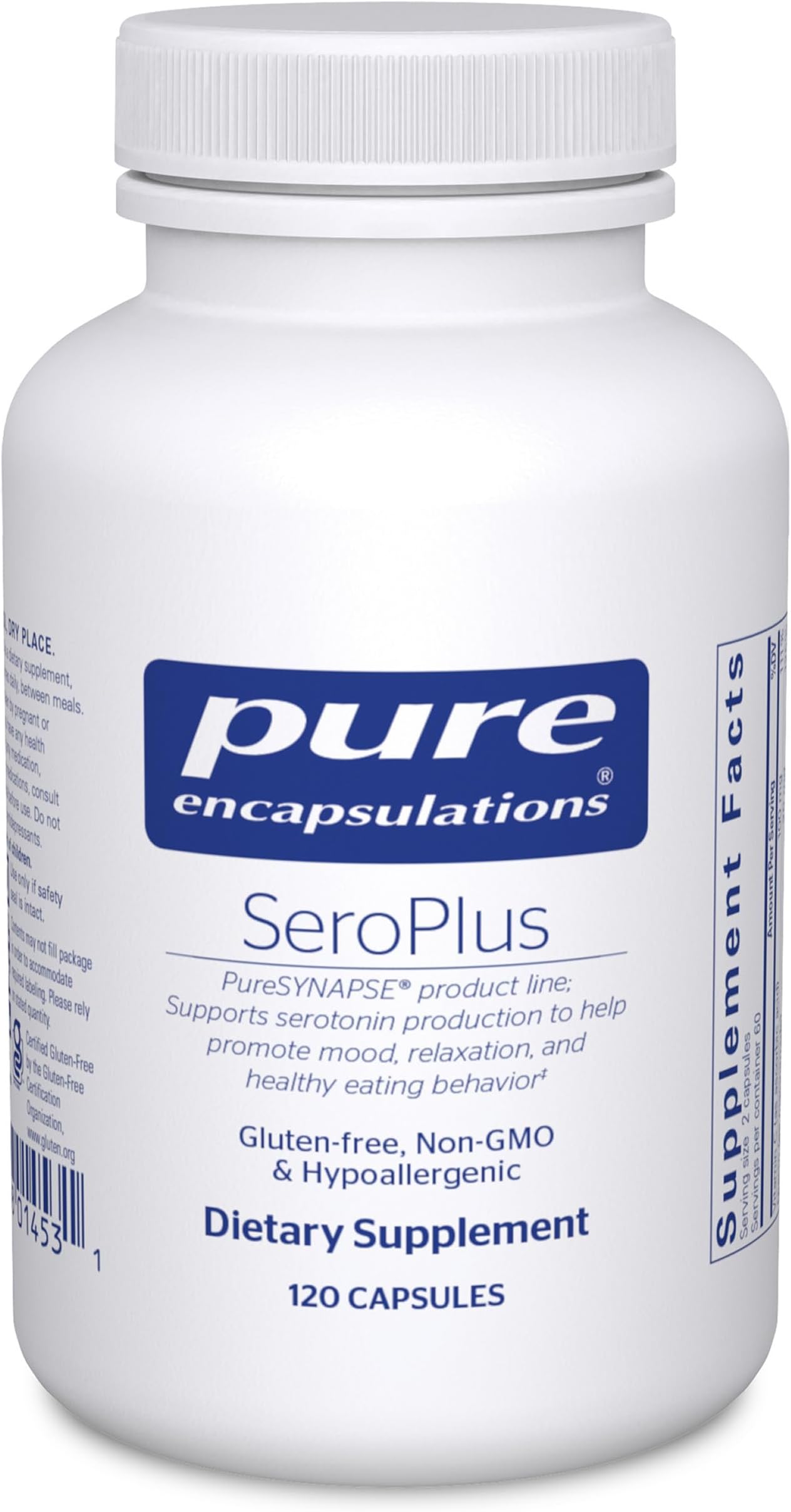 SeroPlus | Hypoallergenic Serotonin Support to Support Moderate Occasional Stress | 120 Capsules
