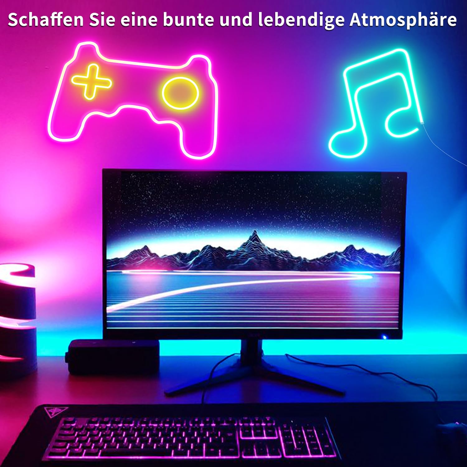 segrass Tira de neón LED de 20 m, flexible, con aplicación y mando a distancia, varios modos, IP65 al aire libre RGB, impermeable, para dormitorio, interior, sincronización de música, juego de bar