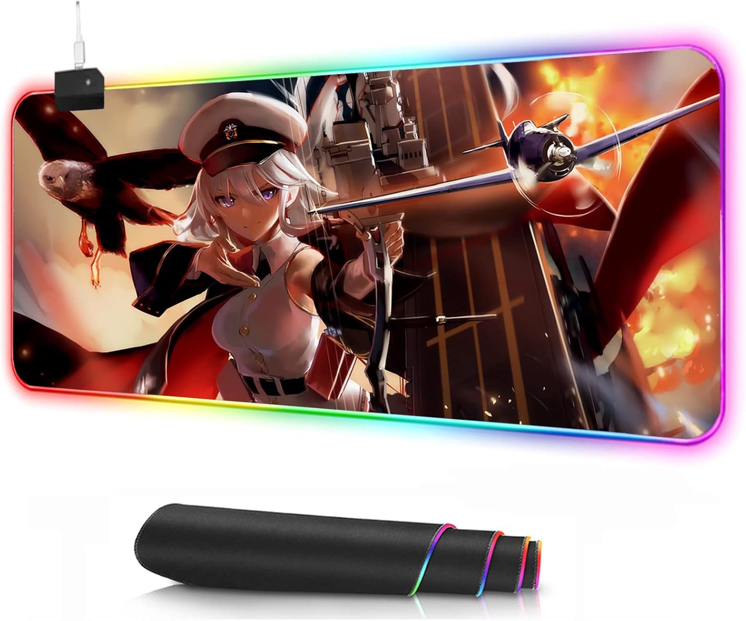 Gaming Mouse Pad Anime Girls Mouse Pad RGB Azur Lane Led