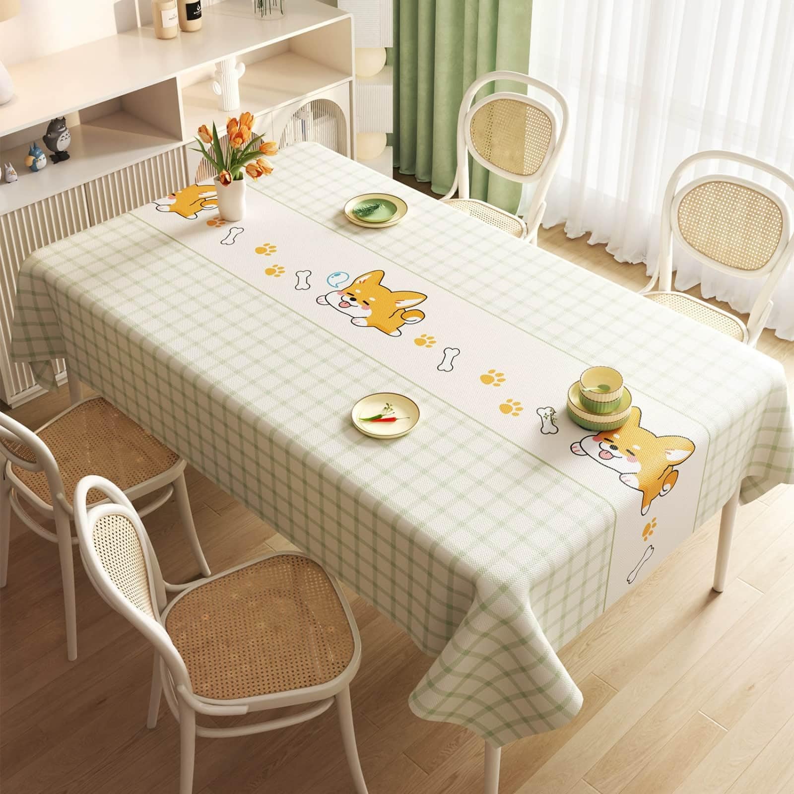Nappe Toile Cirée Impermeable Anti Tache PVC Rectangulaire 140x220 Anti Rayure Table Jardin