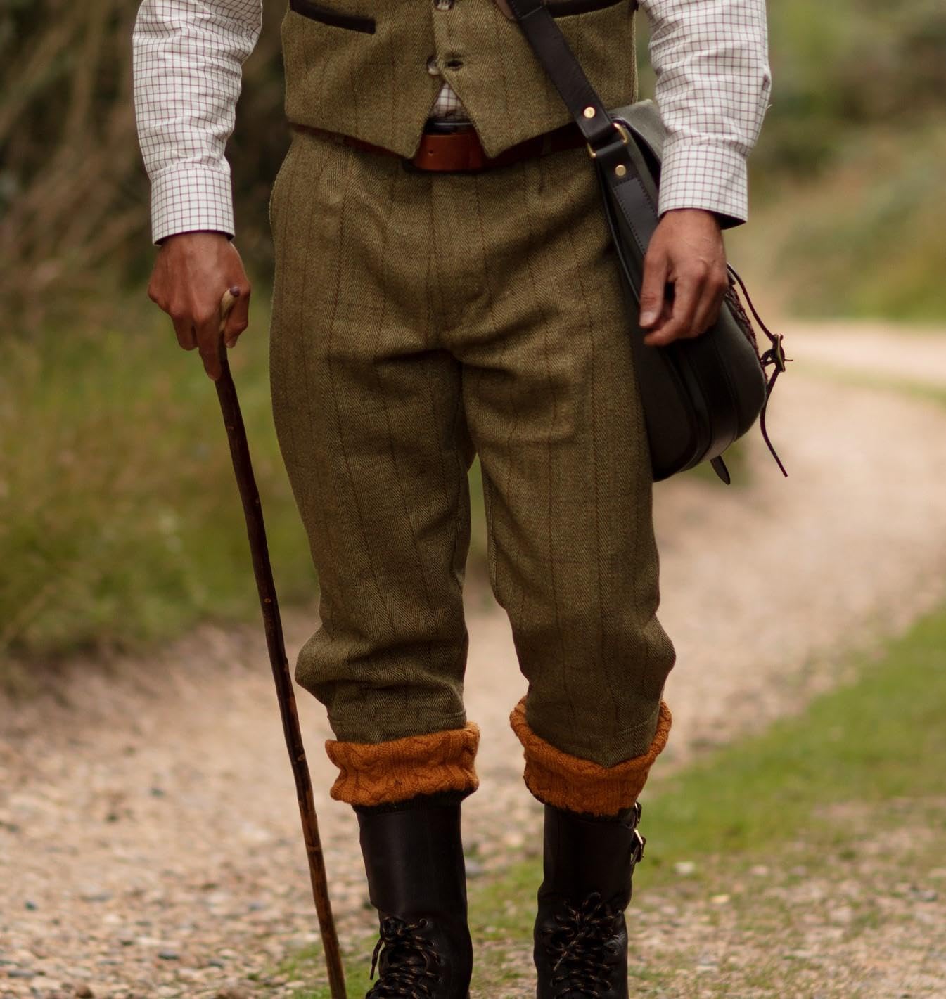Walker & Hawkes - Pantacourt Derby pour Homme - Tweed - Chasse