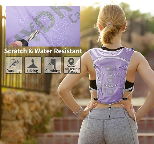 Miniatura 5 de Chaleco ligero para correr para mujeres y hombres, mochila de hidratación con bolsa de vejiga de agua de 1.5L para senderismo, senderismo, correr,