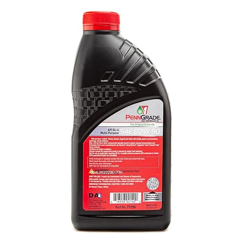 Miniatura 8 de Penn Grade 1 77296, clásico multiusos GL-4 SAE 80W-90, 12 cuartos de galón