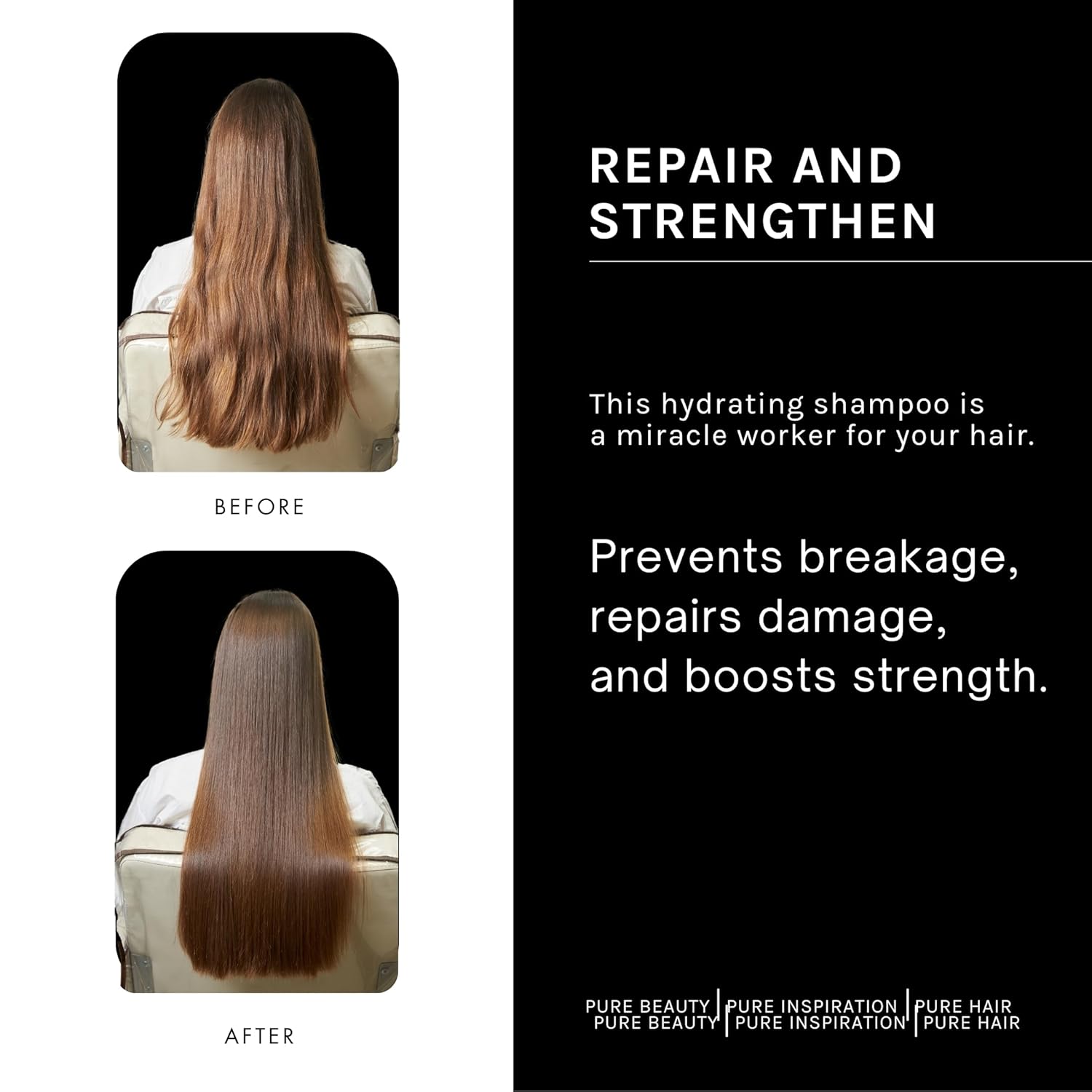 pH PURE HAIR Argan & Keratin Shampoo - Deeply Hydrating & Moisturizing Hair Shampoo for Damaged, Color-Treated Hair - Adds Shine, Strength & Softness - 8.45 oz - Image 4