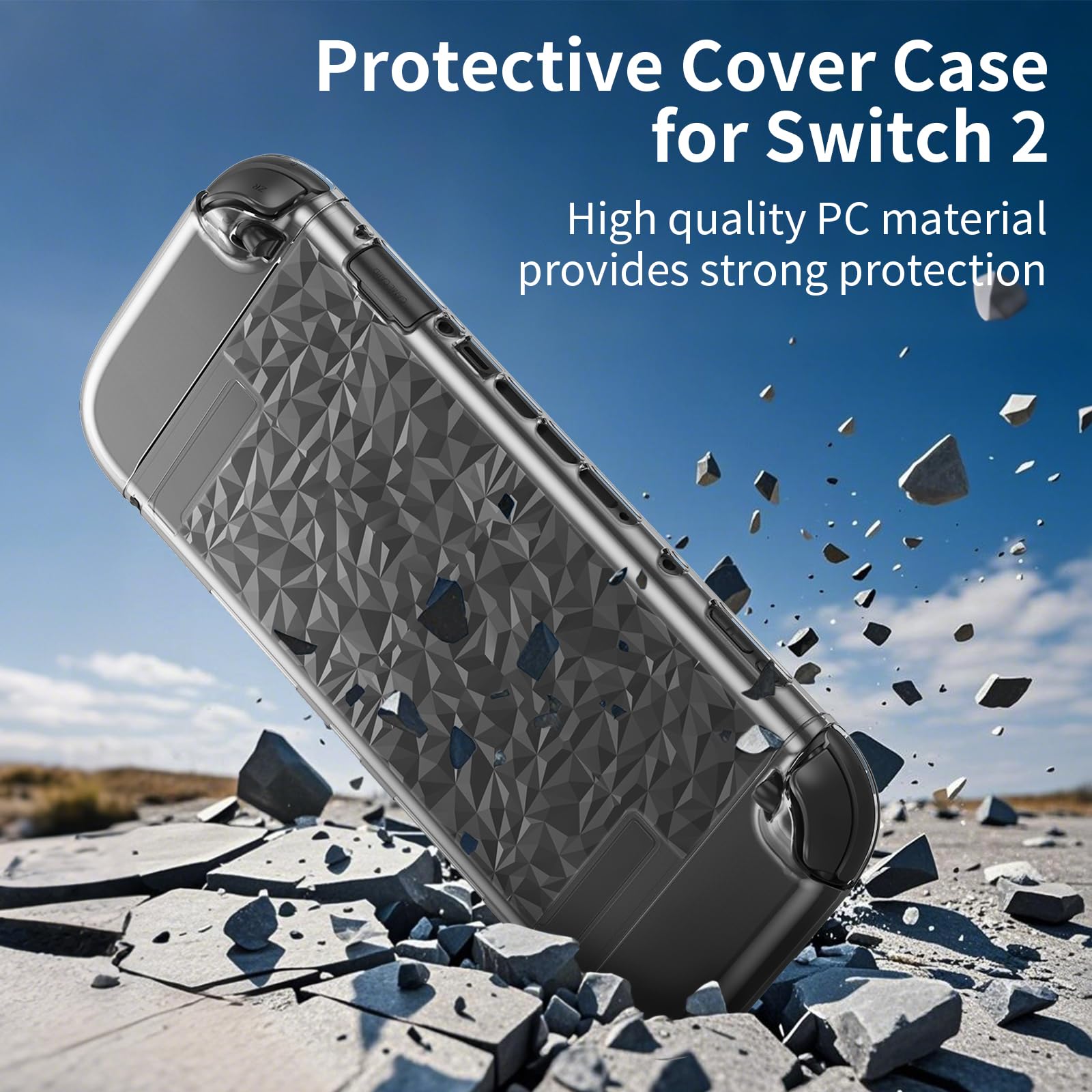 HEYSTOP [48 Pezzi] Custodia per Nintendo Switch 2 Bundle di Accessori con Switch 2 Cover Protettiva Dockable Switch 2 Pellicola Temperata,Switch 2 Racing Wheels Joycon Grip Cover per Switch 2