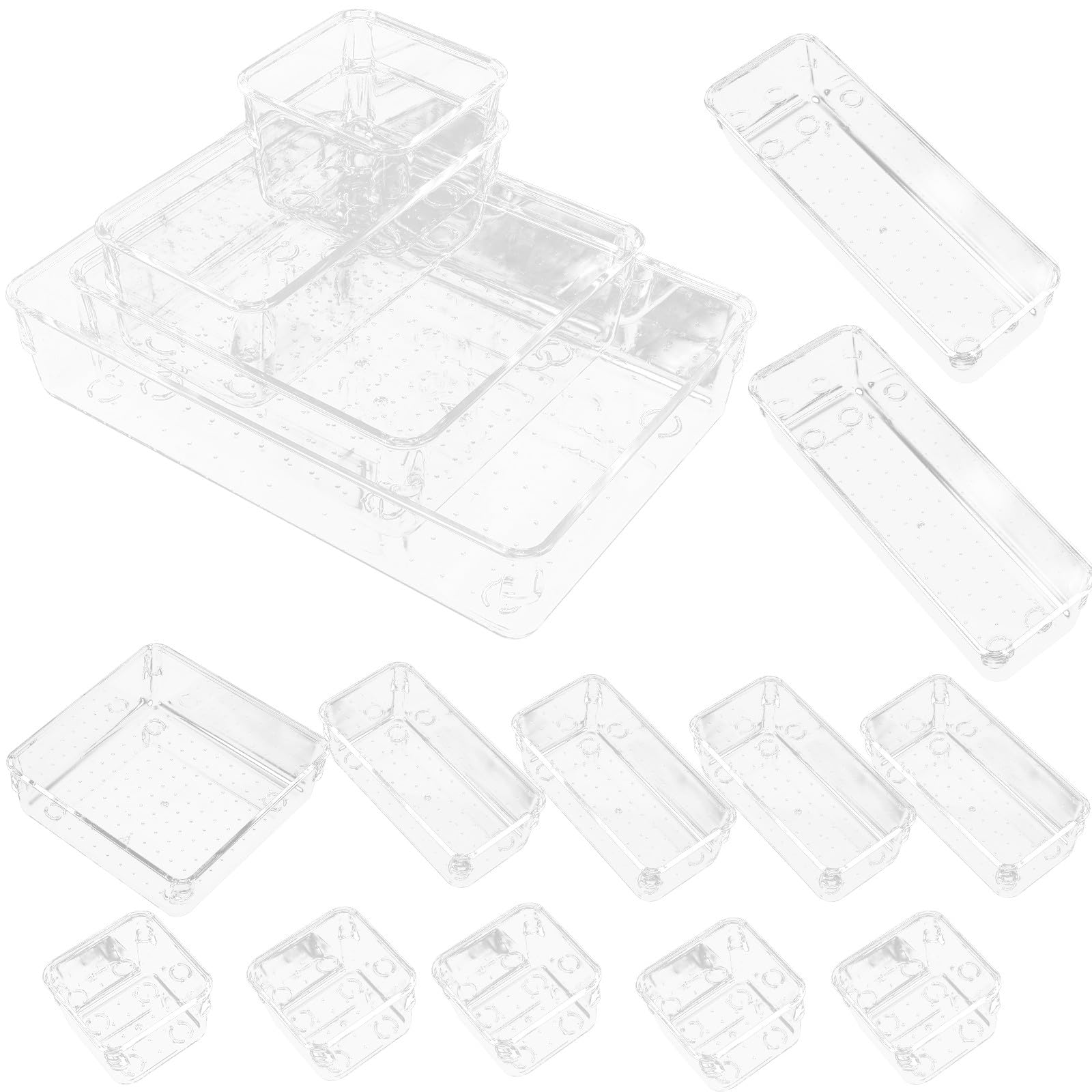 16 Stück Schubladenorganizer für Make Up aus Kunststoff Durchsichtiger