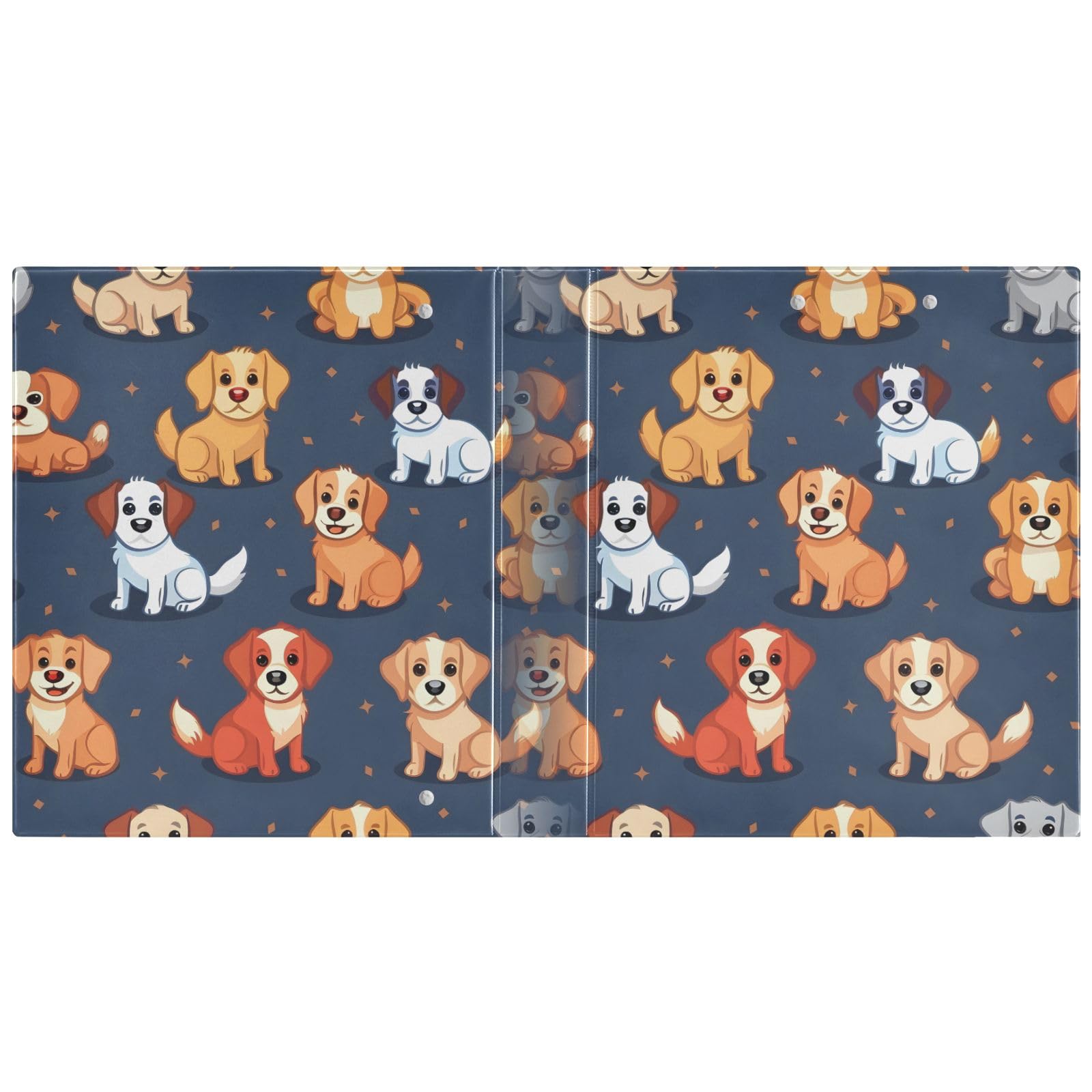 Raccoglitore a 3 anelli senza cuciture con design a cartoni animati da 3,8 cm, anelli rotondi per 200 fogli, raccoglitori a 3 anelli con clip in metallo antiscivolo