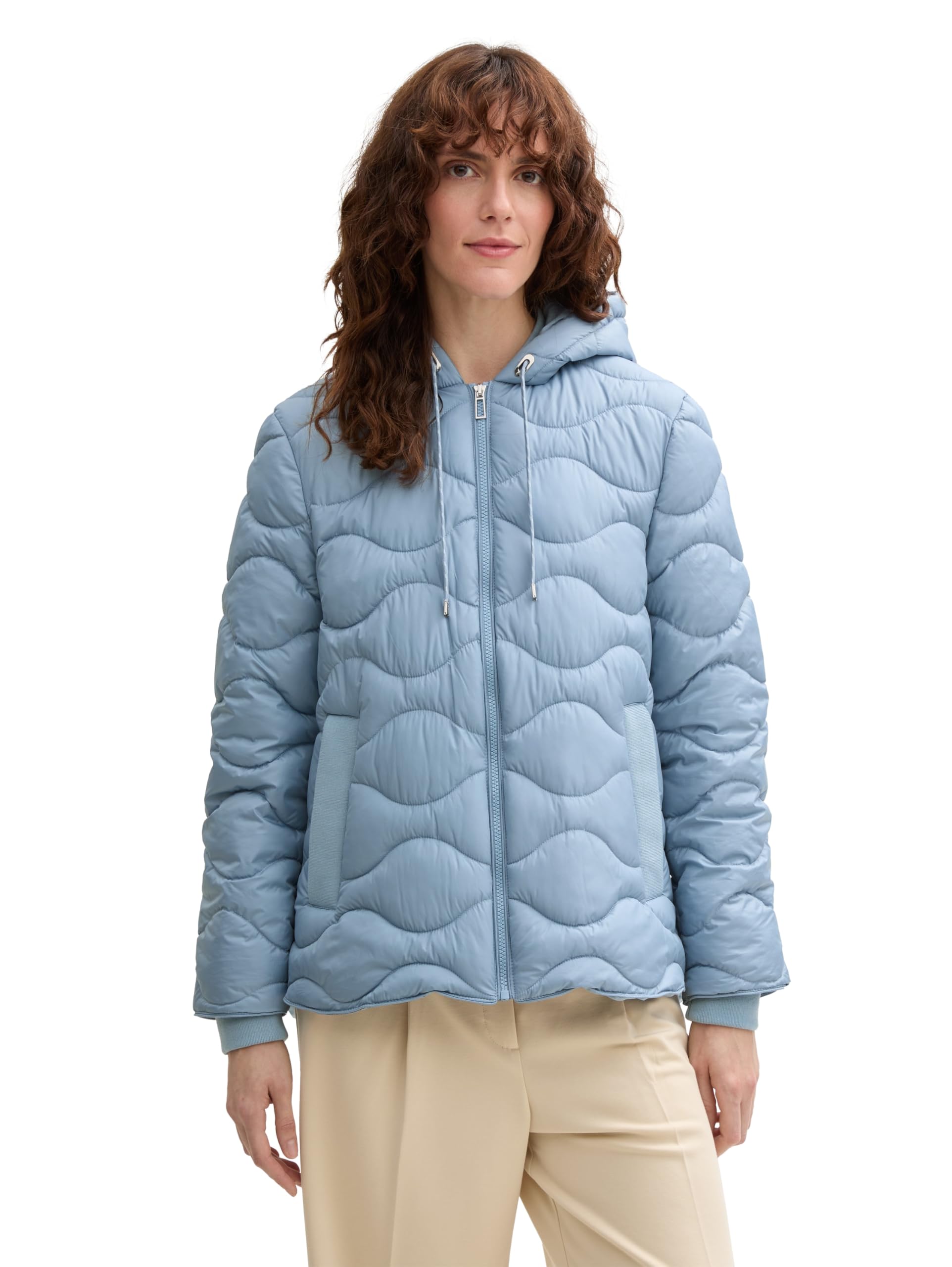 TOM TAILOR Damen Hybrid Steppjacke mit Kapuze