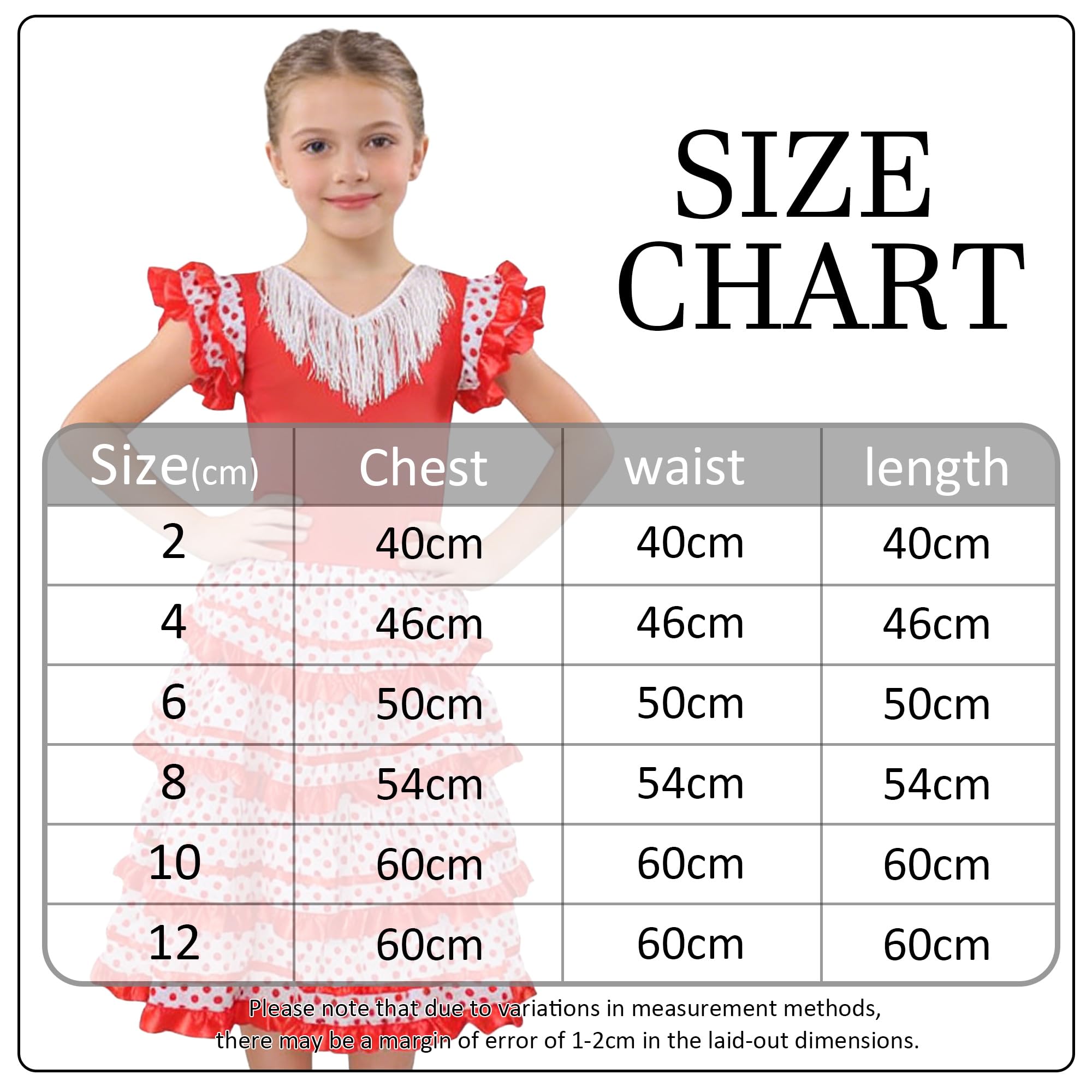 Wildarms Disfraz de Sevillana Niña - Vestido Flamenca Infantil con Volantes y Lunares - Traje Tradicional Andaluz para Feria, Carnaval y Baile — view 6