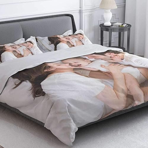 Miniatura 2 de guf Juego de ropa de cama personalizada con foto y fundas de almohada, juego de edredón de 3 piezas, sábanas personalizadas, para la familia, regalo