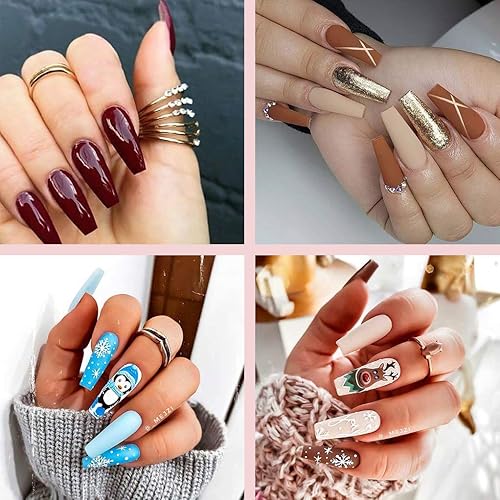 Miniatura 7 de Puntas de uñas postizas acrílicas francesas, 1000 uñas postizas con forma de uñas postizas, 10 tamaños con estuche para salones de arte de uñas