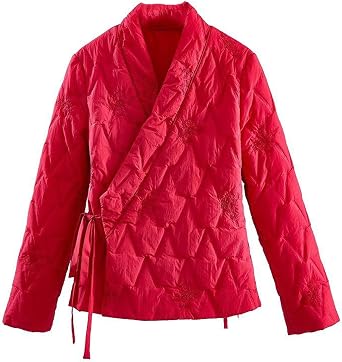 HSQIBAOER Womens Autumn Winter Chinese Style Cotton-Padded Cotton Embroidered Jacket