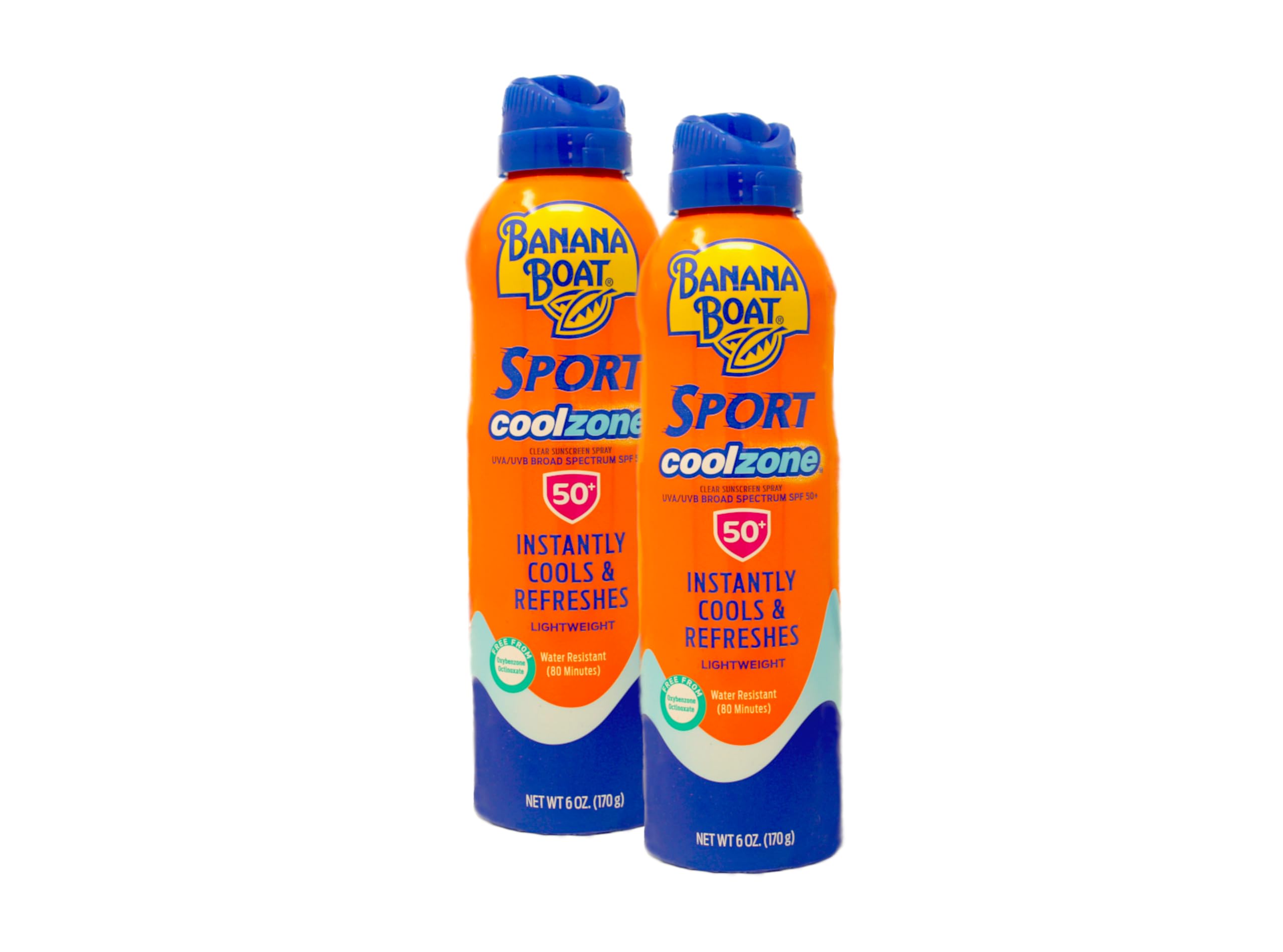 Banana Boat Sport Coolzone Continuous Spray Sunscreen SPF 50 6 OZ - Pack of 2