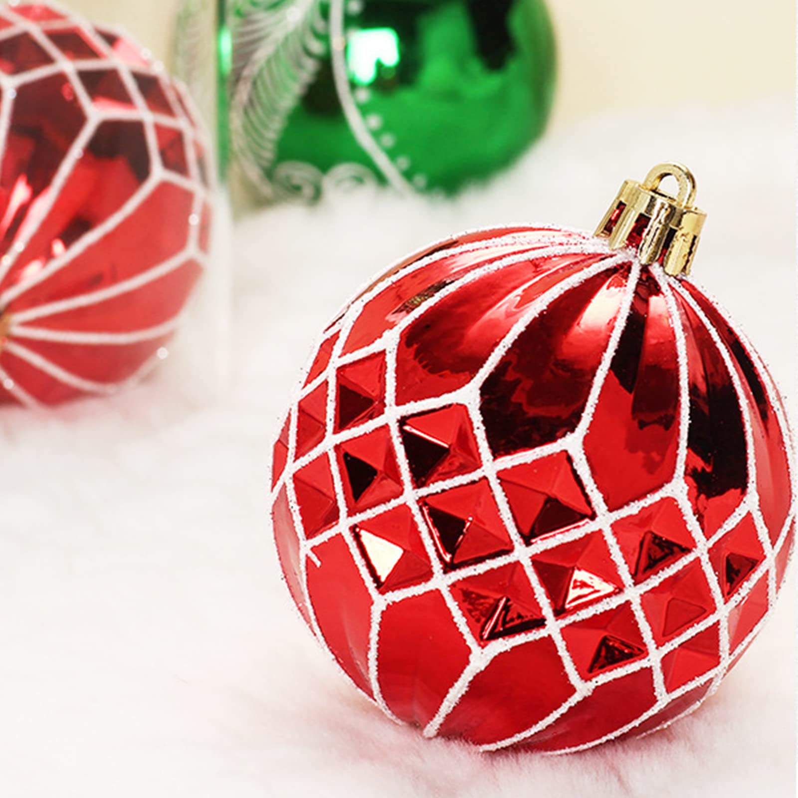 Coffret de Couleurs de Boules de Noël Peintes, 36 Pièces, Décor à Suspendre pour Arbre de Noël, Boules de Noël, Décoration d'arbre de Noël, Boules Suspendues Incassables pour