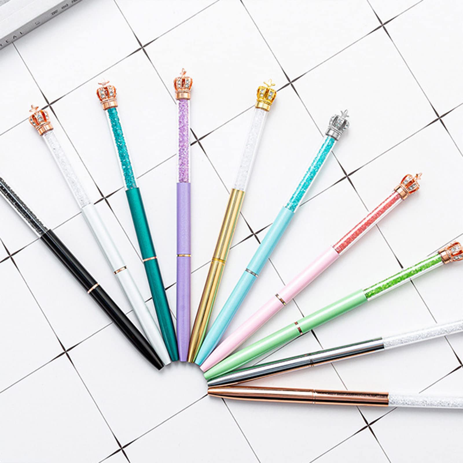 Fashion Ballpoint Pen Metal Pen Fancy Retractable Pen For Women Men School Office Black Smooth Writing Glitter Ballpoint — view 7