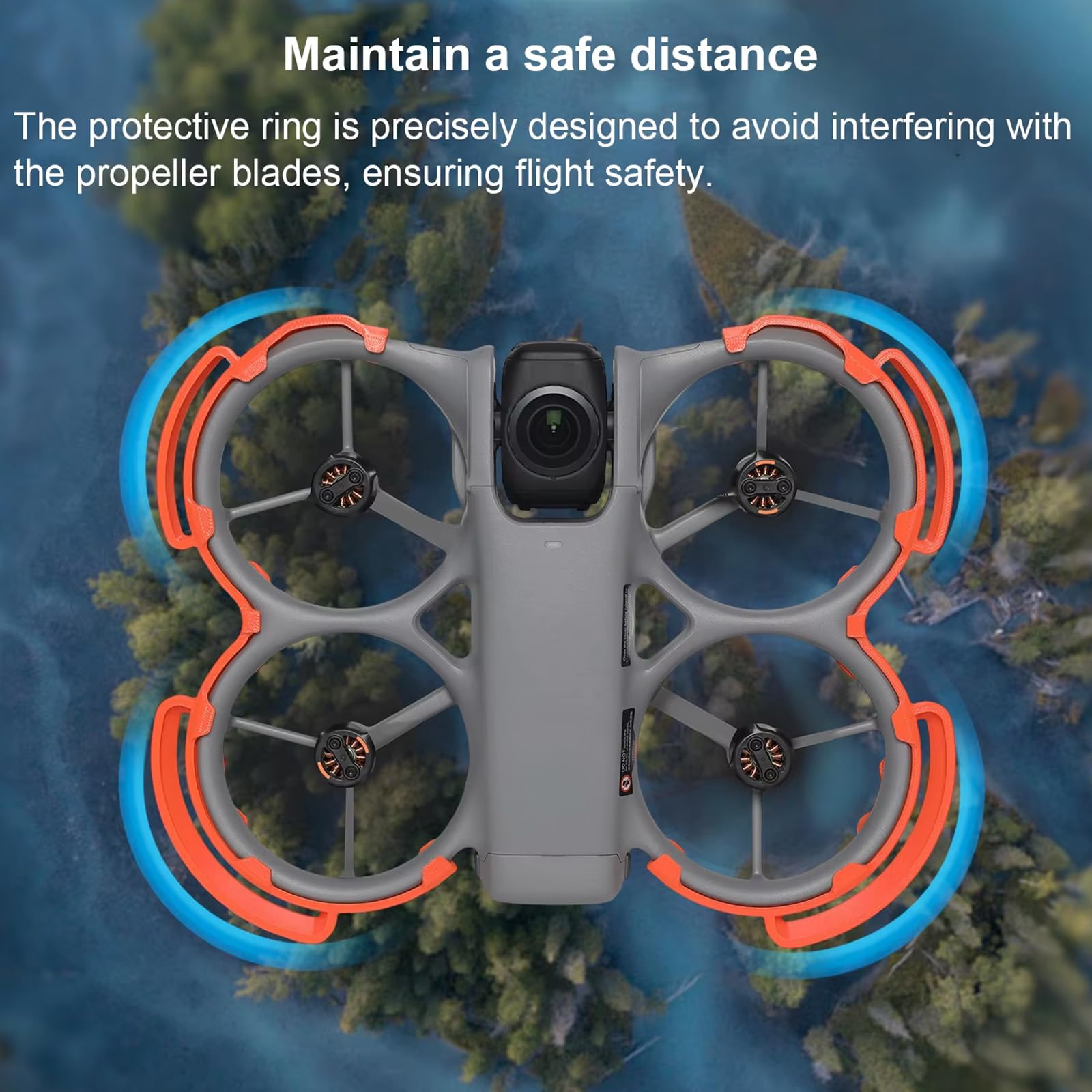 Protezione Kit per DJI Avata 360, Eliche Protezione + Carrello di atterraggio, Gimbal Copertura protettiva Anelli paracolpi Gambe allungate Drone Supporto Accessori per DJI Avata 360 (Black)