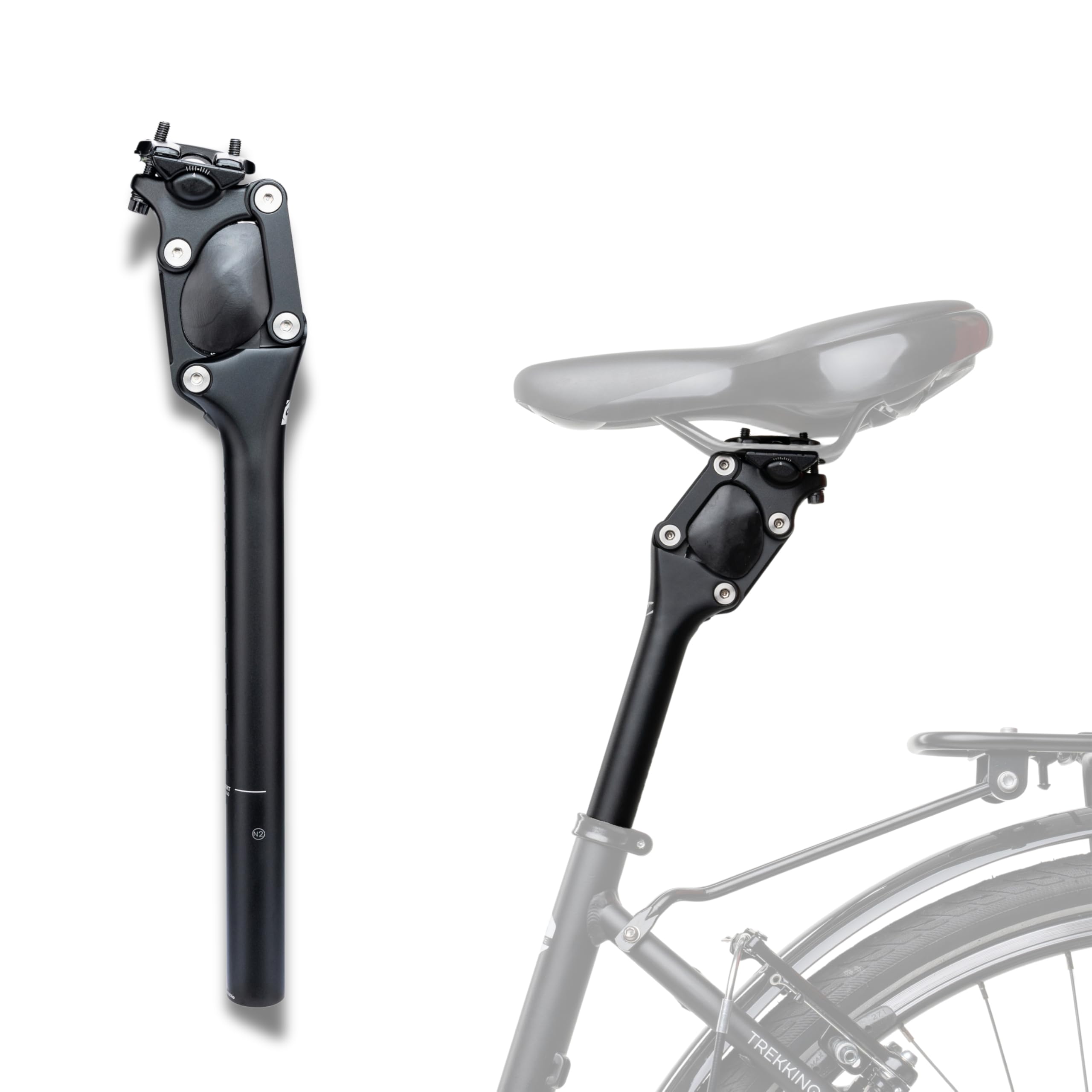 Contec Unisex – SP-060 Slim sprężynowa sztyca siodełka, czarna, Ø 27,2 mm, długość 350 mm