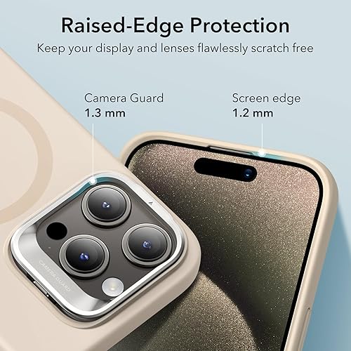 Miniatura 9 de ESR Funda para iPhone 15 Pro, funda de silicona MagSafe con soporte, protección de grado militar, soporte integrado para cámara, funda magnética
