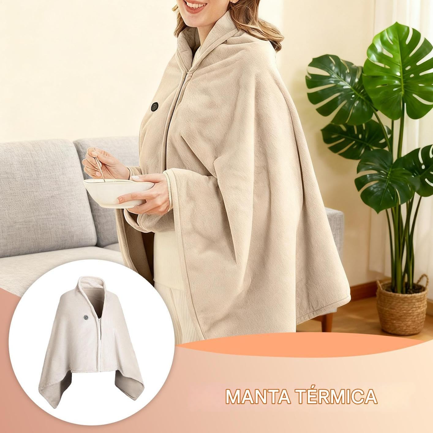 Manta Eléctrica | Calentador Eléctrico Portátil Recargable USB - Manta Calefactable Recargable - Para Oficinas Escuela Equitación Ciclismo Viaje Campamento Invierno Frío Picnic Aire Libre
