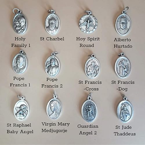 Miniatura 6 de Medalla de San Patrono Pulsera Religiosa Hombres Católica Joyería Regalos - San Benito Michael Anthony Jude Christopher Charbel Sebastian Joseph