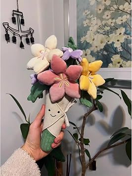 Cute Flower Plush Doll Stuffed Plant Plushie ,Decor Home Andbedroom Sweet Gifts for ,Cute Kawaii Gift for Valentines Day, Birthdays, Graduation, Wife, Girlfriend ,Mom for Boys and Girls